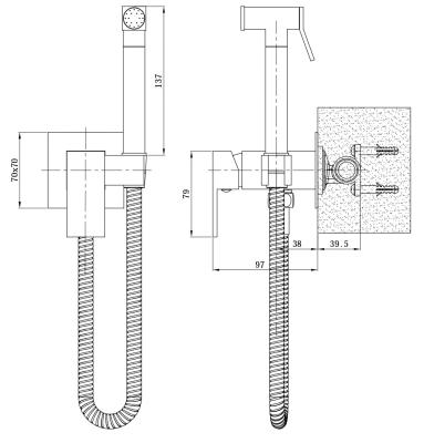 Гигиенический комплект ESKO Samara встраиваемый SMHSMR  