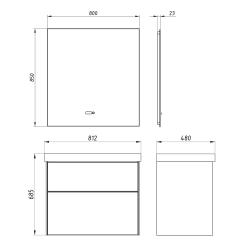 Тумба с раковиной ASB WOOD LINE Гранада 80 авокадо софт