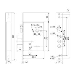 Замок врезной ГАРДИАН 30.11 Хром