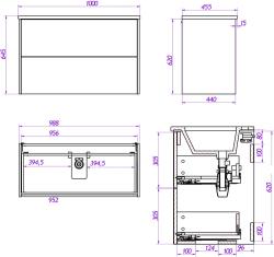 Тумба с раковиной LA FENICE Tesoro 100 дуб Небраска натуральный 