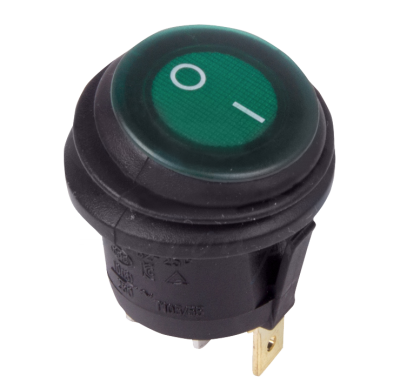 Выключатель клавишный REXANT Mini RWB-214 зеленый 36-2573