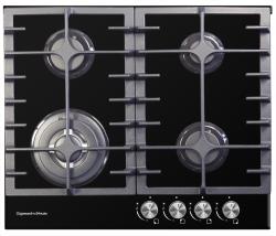 Варочная панель газовая Zigmund & Shtain MN 197.61 B цв.черный (Ш=60см, закал.стекло, WOK-конфорка, решетки-чугун)