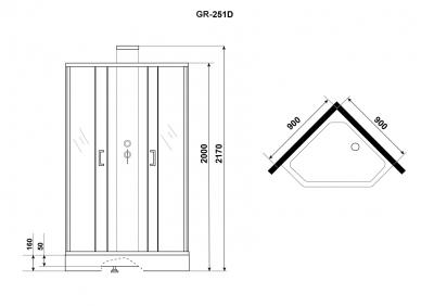 Душевая кабина GROSSMAN 90*90 см GR-251D