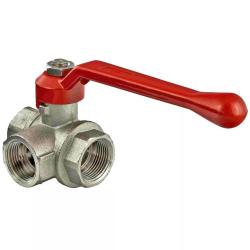 Кран шаровой VALTEC трехходовой тип T 1/2" ВР VT.361.N.04