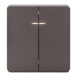 Выключатель KRANZ Round 2 клавиши с подсветкой титан KR-78-0714-2