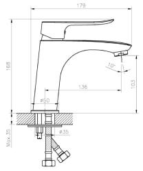 Смеситель для умывальника AGGER GP64-301