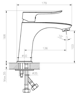 Смеситель для умывальника AGGER GP64-301