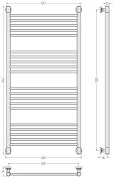 Полотенцесушитель СУНЕРЖА Богема Plus прямая 1200*600 мм 30-0220-1260