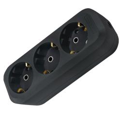 Колодка TDM 3 гнезда с заземлением черный