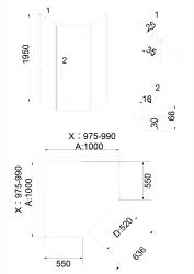 Душевое ограждение NIAGARA Nova NG-6634-08 99*99 см