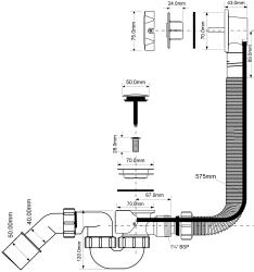 Сифон для ванны MCALPINE MRB2W-PB