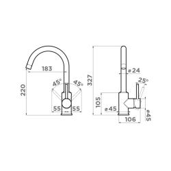 Смеситель для кухни OMOIKIRI Shinagawa-SA-P 4974110