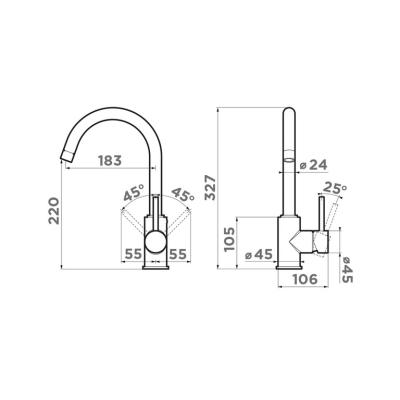 Смеситель для кухни OMOIKIRI Shinagawa-SA-P 4974110