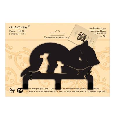 Крючок трехрожковый DUCK & DOG Кошка черный матовый