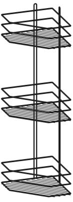 Полка для ванной PROFFERO тройная трапеция черный