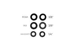 Набор прокладок MASTERPROF для манометра, воды и газа ИС.131413