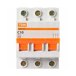Автоматический выключатель TDM ВА47-63 3Р 10 А С 4,5 кА