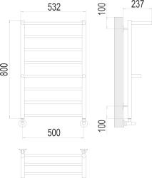 Полотенцесушитель TERMINUS Аврора П8 500*800 мм 4670078563309