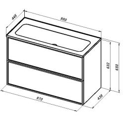 Тумба с раковиной AQUANET Арт 100 ясень графит 