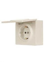 Розетка сетевая LEZARD Leto с заземлением с крышкой кремовый 752-0300-123B 