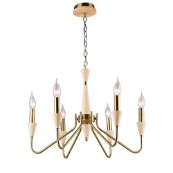 Люстра ЛАЙТ СФЕРА 7049/6 COP+Wood Медь, дерево