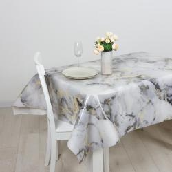 Клеенка Глянец 140 см Белый мрамор, сер. /M81313A/1м/
