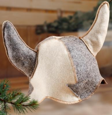 Шапка для бани и сауны, комбинированная «Шлем викинга», войлок, «Добропаровъ»