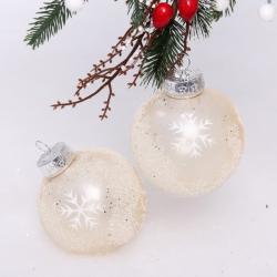 Набор шаров СЕРПАНТИН Shine Snow Sand шампань 8 см