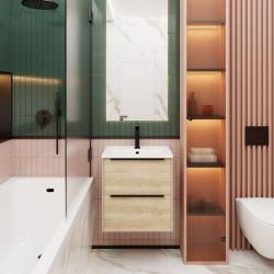 Тумба с раковиной LA FENICE Tesoro 60 дуб Небраска натуральный