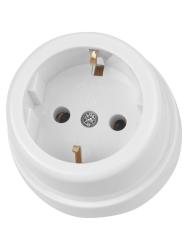 Розетка сетевая TDM Ретро с заземлением белая SQ1806-0527