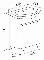 Тумба с раковиной EMMY Агата 50 
