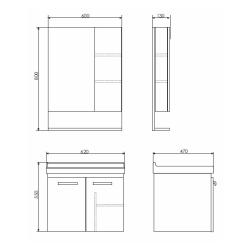 Зеркальный шкаф COMFORTY Рига 60*80 см