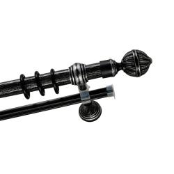 Карниз ДУБРАВА Византия с U-шиной Черный с серебром 2,4 м