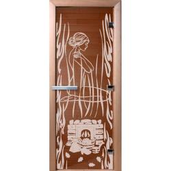 Дверь для бани DOORWOOD Волшебный пар Бронза левое 1900*700 мм