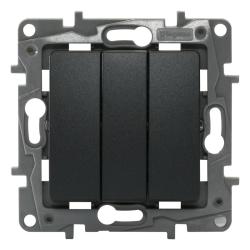 Механизм выключателя LEGRAND Etika 3 клавиши антрацит 672613