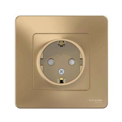Розетка сетевая SYSTEME ELECTRIC Glossa с заземлением титан GSL000442
