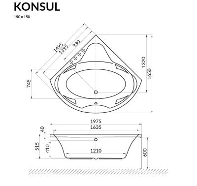 Ванна акриловая EXCELLENT Konsul