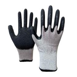 Перчатки х/б "Кулак"текстурированное латексное покрытие цв.серо/черн. 