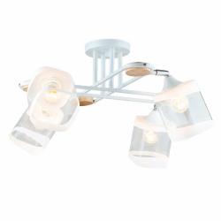 Люстра ЛАЙТ СФЕРА 5079/4 WT+Wood Белый