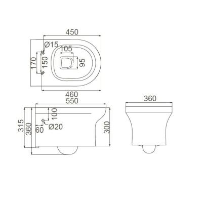 Унитаз подвесной CREO CERAMIQUE Archi