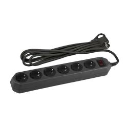 Фильтр сетевой ЭРА USF-6es-5m-B 6 гнезд черный 5 м