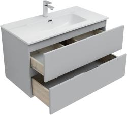 Тумба с раковиной AQUANET Алвита New 90 подвесная серый 
