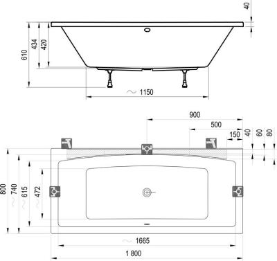 Ванна акриловая RAVAK Formy 02 180 