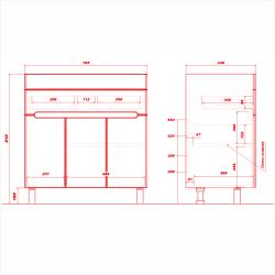 Тумба с раковиной RUVANN Nika 80