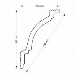 GPX-24 Плинтус потолочный под НП (90*60*2000 мм)/56 Glanzepol