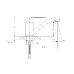 Смеситель для умывальника RUSH Fiji FI1835-26