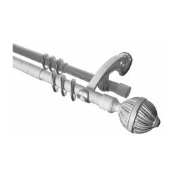 Карниз двухрядный ДУБРАВА гладкий Серый мрамор 1,6-3 м