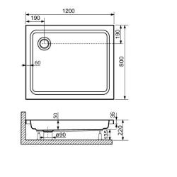Поддон акриловый RGW Style 120*80 см