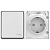 Блок розетка и выключатель SYSTEME ELECTRIC Atlas design Profi54 белый ATN540170
