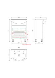 Тумба с раковиной КАКСА-А Моника 60 ящики